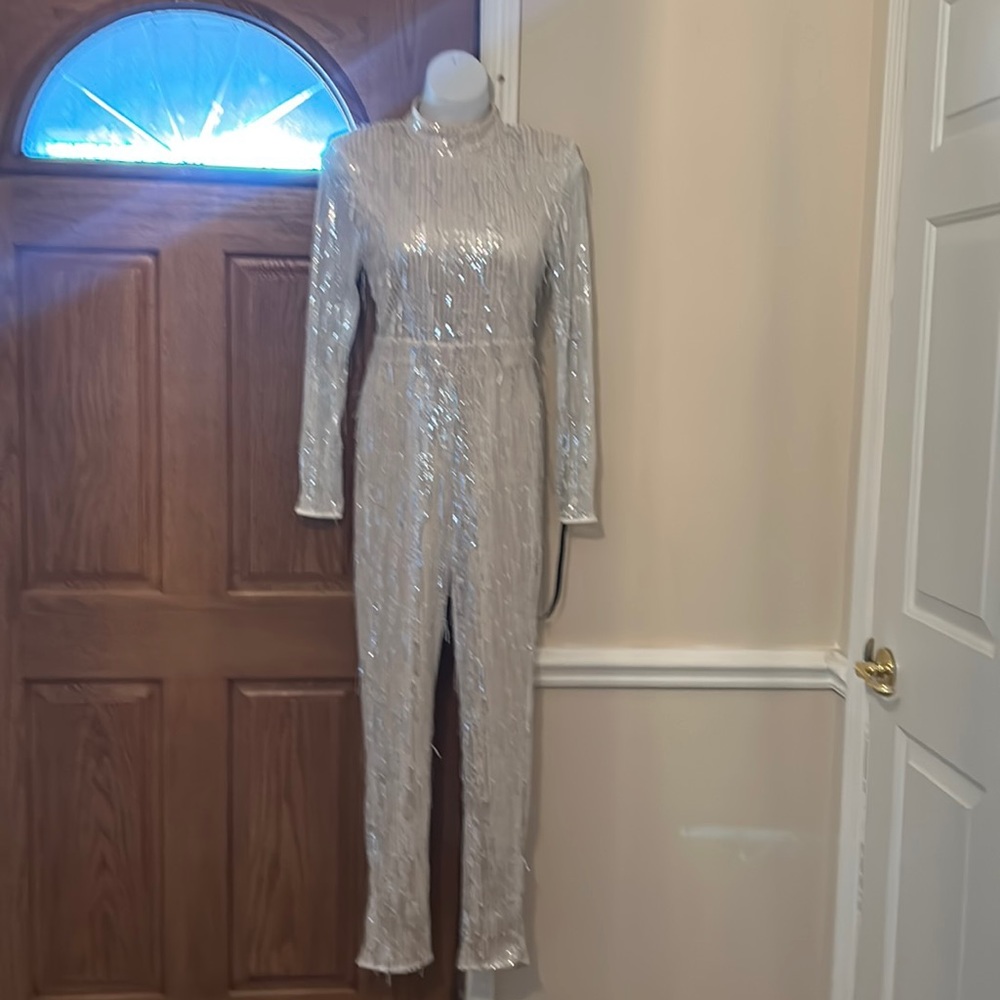 PRETTYLITTLETHINGS SEQUIN JUMPSUIT SIZE 8 but fits like a size 2